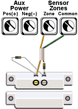 Single Normally Closed Sensor With Double End Of Line Resistors