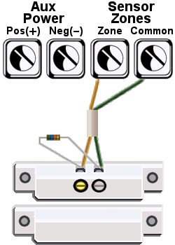 Single Normally Open Sensor With Single End Of Line Resistor