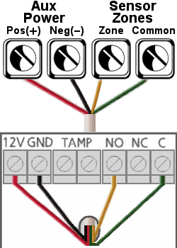 Single Normally Open Powered (Motion Detector or Glass Break) Sensor