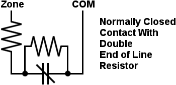 Double End Of Line Resistors (DEOLR) for Normally Closed Circuits